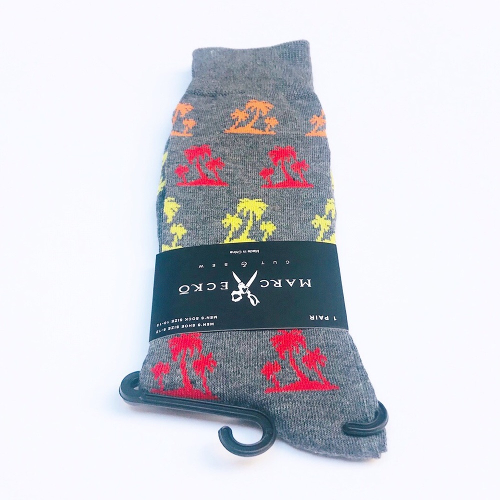 Novelty fun socks - Palm trees - gray